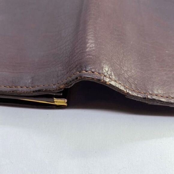 Authentic Yves Saint Laurent YSL Brown Leather Long Slim Wallet - Picture 4 of 13